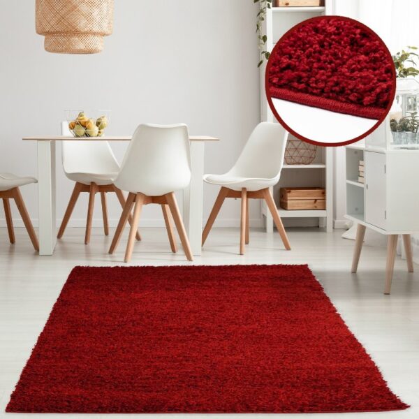 CARPET CITY SHAGGY 500 nowoczesny gładki dywan pokojowy shaggy, jednokolorowy, przytulny. Czerwony. 230x320 cm - obrazek 10
