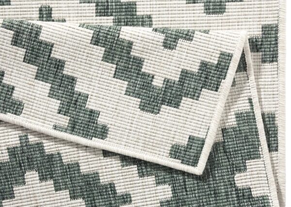 BOUGARI MALTA nowoczesny, dwustronny dywan uniwersalny KREMOWY ZIELONY IKAT 160x230 cm - obrazek 10