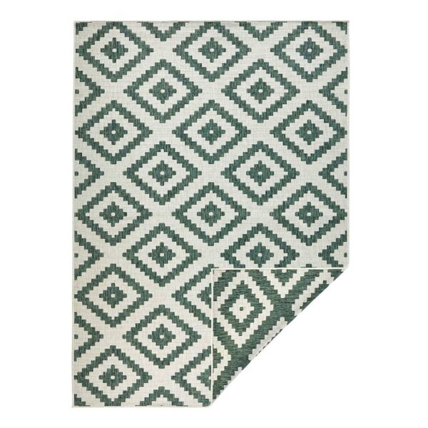 BOUGARI MALTA nowoczesny, dwustronny dywan uniwersalny KREMOWY ZIELONY IKAT 160x230 cm - obrazek 3