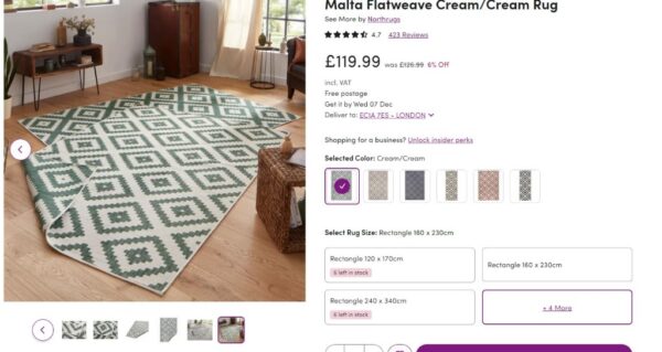 BOUGARI MALTA nowoczesny, dwustronny dywan uniwersalny KREMOWY ZIELONY IKAT 160x230 cm - obrazek 12