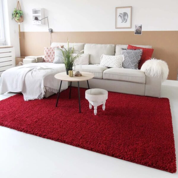 CARPET CITY SHAGGY 500 nowoczesny gładki dywan pokojowy shaggy, jednokolorowy, przytulny. Czerwony. 230x320 cm - obrazek 14