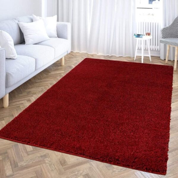 CARPET CITY SHAGGY 500 nowoczesny gładki dywan pokojowy shaggy, jednokolorowy, przytulny. Czerwony. 230x320 cm - obrazek 5