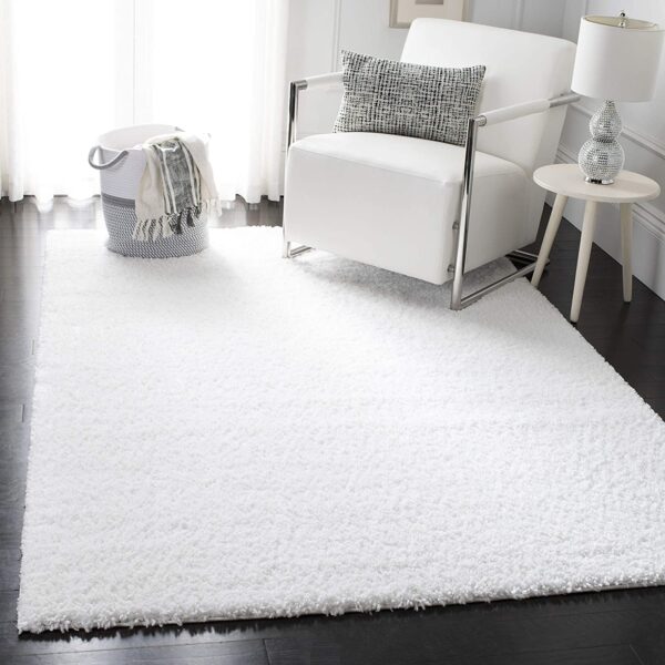 PUSZYSTY DYWAN SAFAVIEH AUGUST WHITE biały, śnieżnobiały kudłaty shaggy 90x150 cm - obrazek 9
