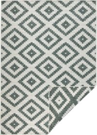 BOUGARI MALTA nowoczesny, dwustronny dywan uniwersalny KREMOWY ZIELONY IKAT 160x230 cm - obrazek 5