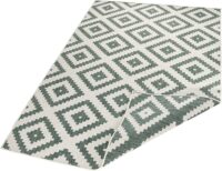 BOUGARI MALTA nowoczesny, dwustronny dywan uniwersalny KREMOWY ZIELONY IKAT 160x230 cm - obrazek 7