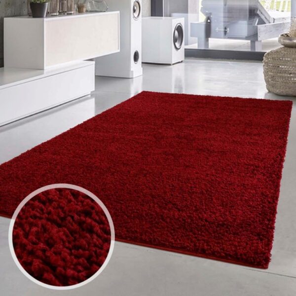 CARPET CITY SHAGGY 500 nowoczesny gładki dywan pokojowy shaggy, jednokolorowy, przytulny. Czerwony. 230x320 cm - obrazek 9