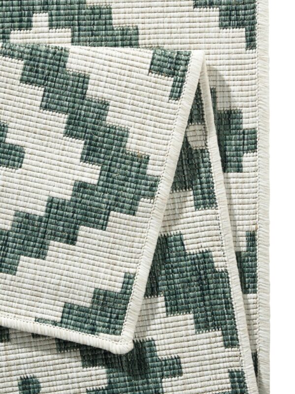 BOUGARI MALTA nowoczesny, dwustronny dywan uniwersalny KREMOWY ZIELONY IKAT 160x230 cm - obrazek 9