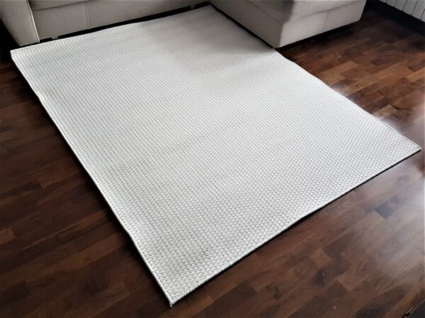 NOWOCZESNY PRZYTULNY DYWAN Z PŁASKIM SPLOTEM. Styl ETNICZNY BOHO SKANDYNAWSKI kremowy ecru 150x200 cm - obrazek 12