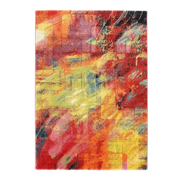 NOWOCZESNY ABSTRAKCYJNY KOLOROWY dywan do salonu HAPPINESS NEW BRUSH czerwony 200x290 cm - obrazek 4