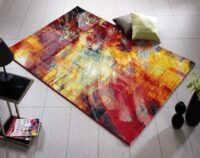 NOWOCZESNY ABSTRAKCYJNY KOLOROWY dywan do salonu HAPPINESS NEW BRUSH czerwony 200x290 cm