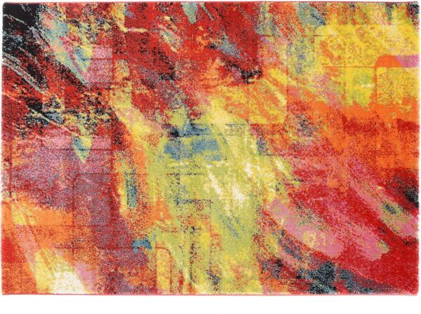 NOWOCZESNY ABSTRAKCYJNY KOLOROWY dywan do salonu HAPPINESS NEW BRUSH czerwony 200x290 cm - obrazek 5