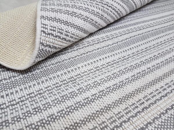 Przytulny etniczny PLECIONY DYWAN SZNURKOWY w stylu BOHO skandynawski kremowy szary 80x130 - obrazek 4