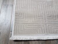 ELEGANCKI LŚNIĄCY dywanik z frędzlami w stylu GLAMOUR jasny beżowy FIJI MATRIX 80x150 cm - obrazek 2