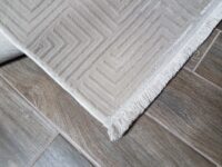 ELEGANCKI LŚNIĄCY dywanik z frędzlami w stylu GLAMOUR jasny beżowy FIJI MATRIX 80x150 cm - obrazek 3