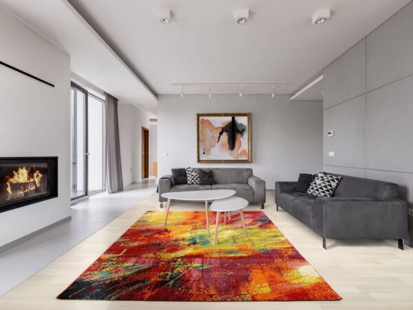 NOWOCZESNY ABSTRAKCYJNY KOLOROWY dywan do salonu HAPPINESS NEW BRUSH czerwony 200x290 cm - obrazek 3