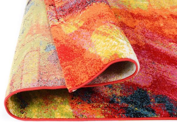 NOWOCZESNY ABSTRAKCYJNY KOLOROWY dywan do salonu HAPPINESS NEW BRUSH czerwony 200x290 cm - obrazek 2
