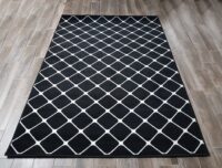 NOWOCZESNY GEOMETRYCZNY DYWAN POKOJOWY krata kwadraty biały czarny 160x220 cm - obrazek 9
