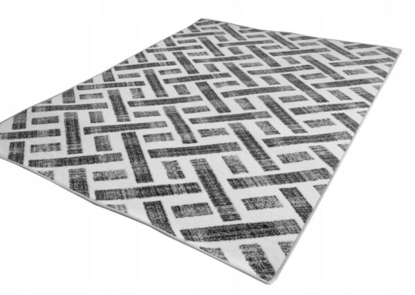 NOWOCZESNY GEOMETRYCZNY DYWAN POKOJOWY DO SALONU szary w wielu odcieniach szarości, biały 160x220 cm - obrazek 6