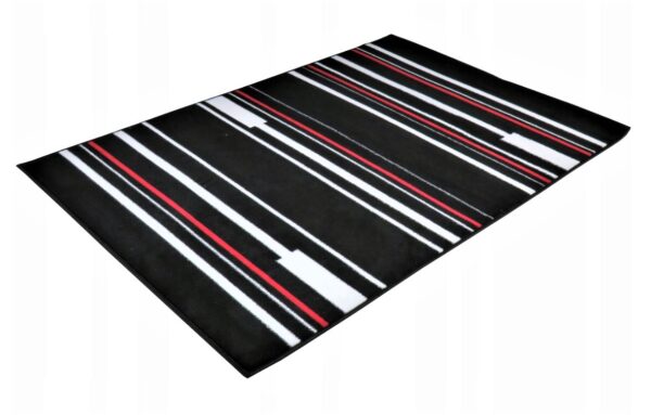 NOWOCZESNY GEOMETRYCZNY DYWAN POKOJOWY biały czarny czerwony 160x220 cm - obrazek 8
