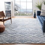 NOWOCZESNY DYWAN VINTAGE ORIENTALNY ETNICZNY SAFAVIEH TULUM biały niebieski 160x230 cm