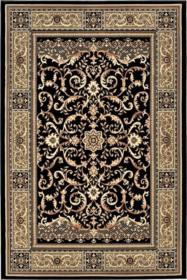 EGIPSKI EKSKLUZYWNY KLASYCZNY TRADYCYJNY ORIENTALNY PERSKI DYWAN DO SALONU granatowy beżowy złoty 160x230 cm - obrazek 11