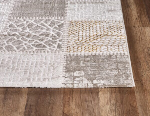 ELEGANCKI Dywan do salonu SANAT HALI HARMONY PATCHWORK orientalny kremowy beżowy złoty 160x220 cm - obrazek 2