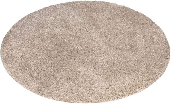 OKRĄGŁY NOWOCZESNY PUSZYSTY SHAGGY dywan pokojowy beżowy 200x200 cm - obrazek 6