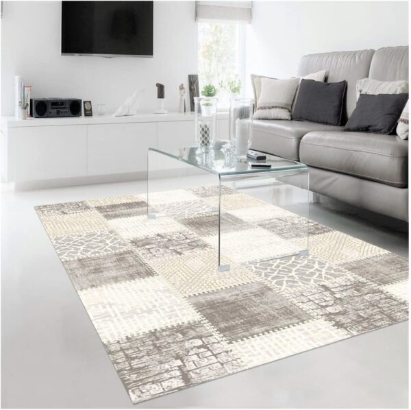ELEGANCKI Dywan do salonu SANAT HALI HARMONY PATCHWORK orientalny kremowy beżowy złoty 160x220 cm - obrazek 5