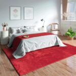 NOWOCZESNY PRZYTULNY GŁADKI MIĘKKI DYWAN DO SALONU jednokolorowy czerwony DINARSU LOFT 120x170 cm