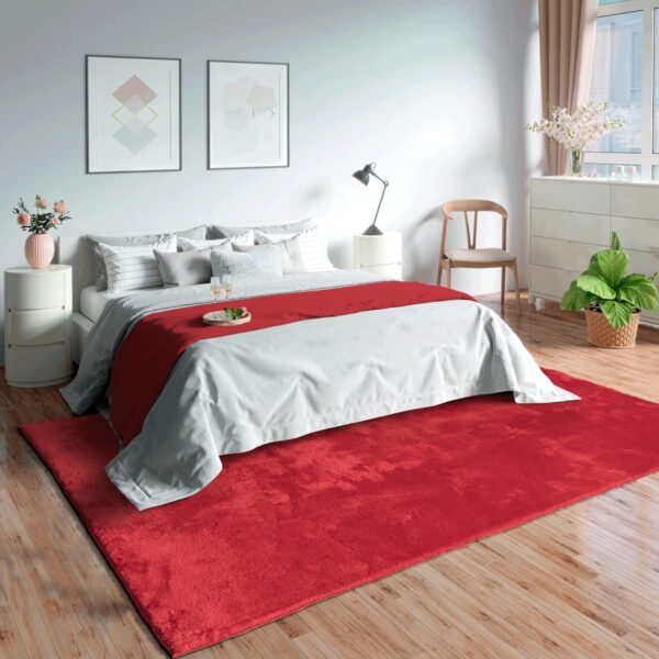 NOWOCZESNY PRZYTULNY GŁADKI MIĘKKI DYWAN DO SALONU jednokolorowy czerwony DINARSU LOFT 120x170 cm - obrazek 13
