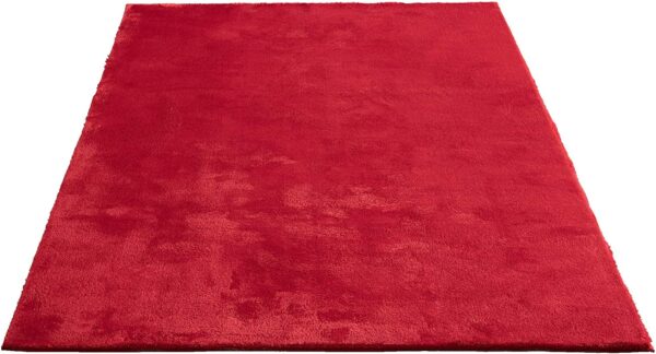 NOWOCZESNY PRZYTULNY GŁADKI MIĘKKI DYWAN DO SALONU jednokolorowy czerwony DINARSU LOFT 120x170 cm - obrazek 6