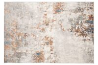 IMPRESIONISTYCZNY NOWOCZESNY DYWAN DO SALONU miekki lśniacy włos w stylu glamour szary pomarańczowy kremowy niebieski TAPISO VENEZIA 200x300 cm - obrazek 11