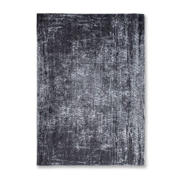 LOUIS DE POORTERE MAD MEN JACOB'S LADDER HARLEM CONTRAST 8425 szenilowy antypoślizgowy dywan bawełniany szary czarny 200x280 cm - obrazek 17