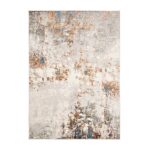 IMPRESIONISTYCZNY NOWOCZESNY DYWAN DO SALONU miekki lśniacy włos w stylu glamour szary pomarańczowy kremowy niebieski TAPISO VENEZIA 200x300 cm