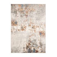 IMPRESIONISTYCZNY NOWOCZESNY DYWAN DO SALONU miekki lśniacy włos w stylu glamour szary pomarańczowy kremowy niebieski TAPISO VENEZIA 200x300 cm