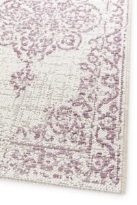 ORIENTALNY DYWAN TKANY NA PŁASKO SZNURKOWY MANDALA kremowy różowy fioletowy NORTHRUGS TILOS 160x230 cm - obrazek 13