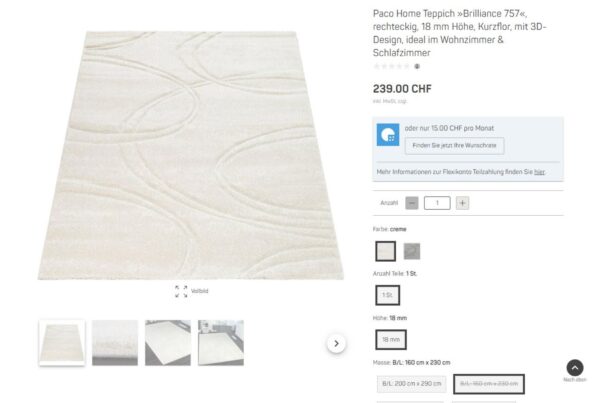 NOWOCZESNY ELEGANCKI WYCINANY dywan do salonu PACO HOME BRILLANCE kremowy ecru 160x230 cm - obrazek 12