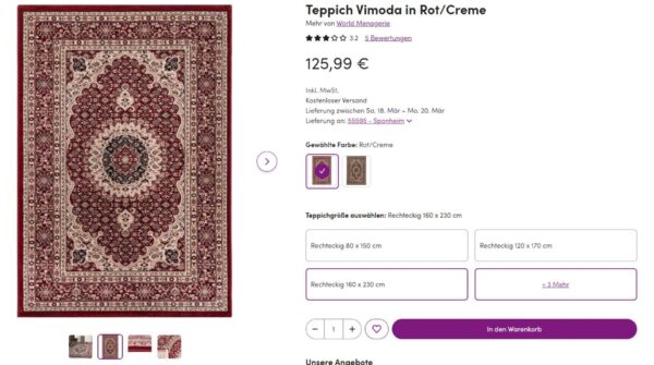 KLASYCZNY TRADYCYJNY ORIETNALNY DYWAN DO SALONU BIURA bordowy kremowy beżowy TIBET 160x230 cm - obrazek 13