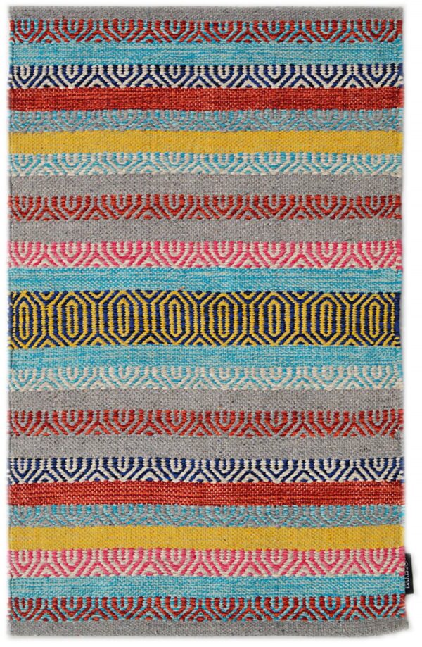 NATURALNY DYWAN BAWEŁNIANY ręcznie tkany kolorowy geometryczny BAKERO SAFFRON 66 120x170 cm - obrazek 6