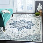 ORIENTALNY BAROKOWY DYWAN POKOJOWY medalion mandala SAFAVIEH MADISON granatowy szary 200x300 cm