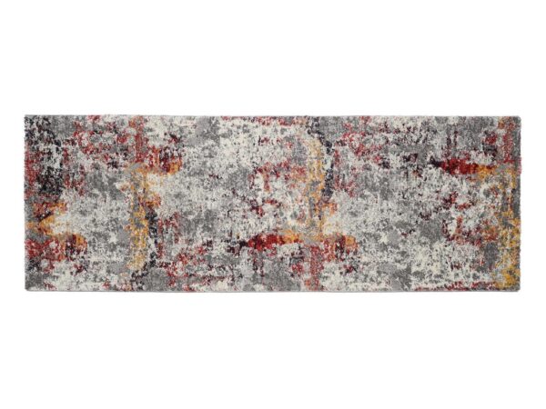 NOWOCZESNY ABSTRAKCYJNY STRUKTURALNY dywan podłogowy chodnik biegacz bieżnik OCI HIGH&LOW EIGHT czerwony żółty szary 80x300 cm - obrazek 2