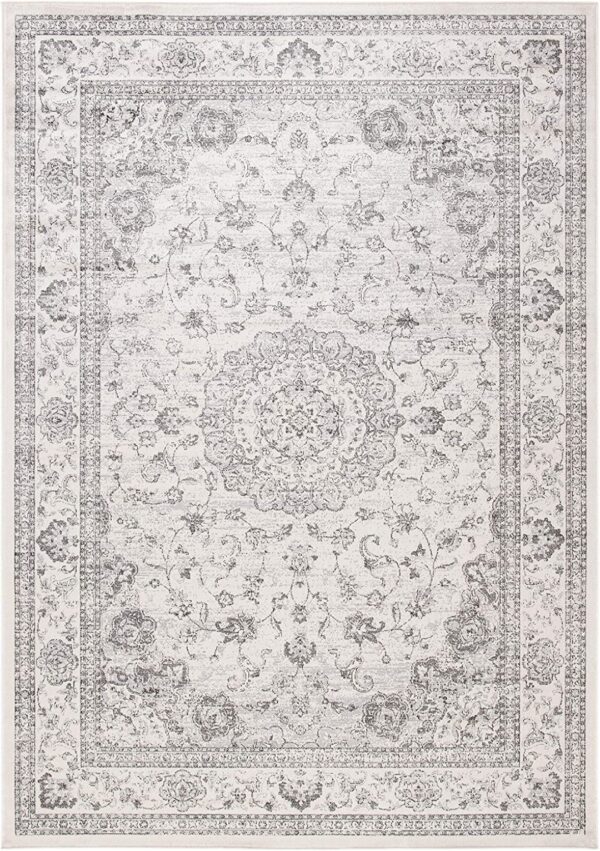 ORIENTALNY KLASYCZNY PERSKI WISKOZOWY Dywan do salonu SAFAVIEH ATLAS szary kremowy 183x274 cm - obrazek 2