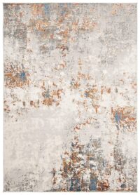 IMPRESIONISTYCZNY NOWOCZESNY DYWAN DO SALONU miekki lśniacy włos w stylu glamour szary pomarańczowy kremowy niebieski TAPISO VENEZIA 200x300 cm - obrazek 4