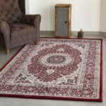 KLASYCZNY TRADYCYJNY ORIETNALNY DYWAN DO SALONU BIURA bordowy kremowy beżowy TIBET 160x230 cm
