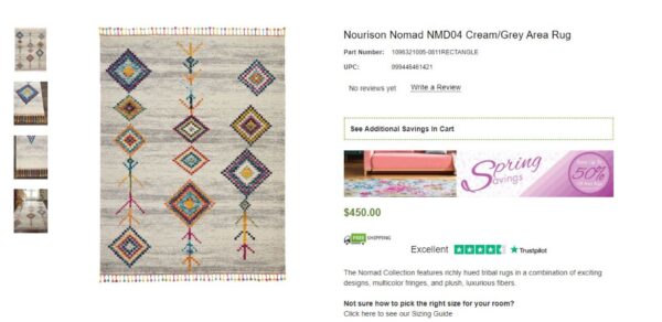 ETNICZNY PLEMIENNY DYWAN NOWOCZESNY Z FRĘDZLAMI kolorowy kremowy szary NOURISON NOMAD 200x290 cm - obrazek 17
