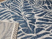 NOWOCZESNY DYWAN SZNURKOWY wewnętrzny zewnętrzny liście niebieski granatowy szary CARPET CITY OUTDOOR 160x230 cm - obrazek 7