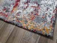 NOWOCZESNY ABSTRAKCYJNY STRUKTURALNY dywan podłogowy chodnik biegacz bieżnik OCI HIGH&LOW EIGHT czerwony żółty szary 80x300 cm - obrazek 9