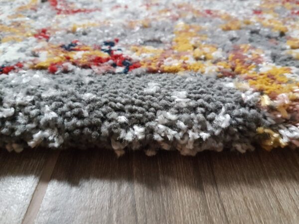 NOWOCZESNY ABSTRAKCYJNY STRUKTURALNY dywan podłogowy chodnik biegacz bieżnik OCI HIGH&LOW EIGHT czerwony żółty szary 80x300 cm - obrazek 10