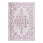 ORIENTALNY DYWAN TKANY NA PŁASKO SZNURKOWY MANDALA kremowy różowy fioletowy NORTHRUGS TILOS 160x230 cm