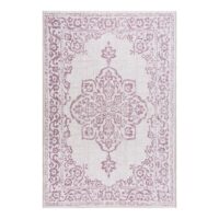 ORIENTALNY DYWAN TKANY NA PŁASKO SZNURKOWY MANDALA kremowy różowy fioletowy NORTHRUGS TILOS 160x230 cm